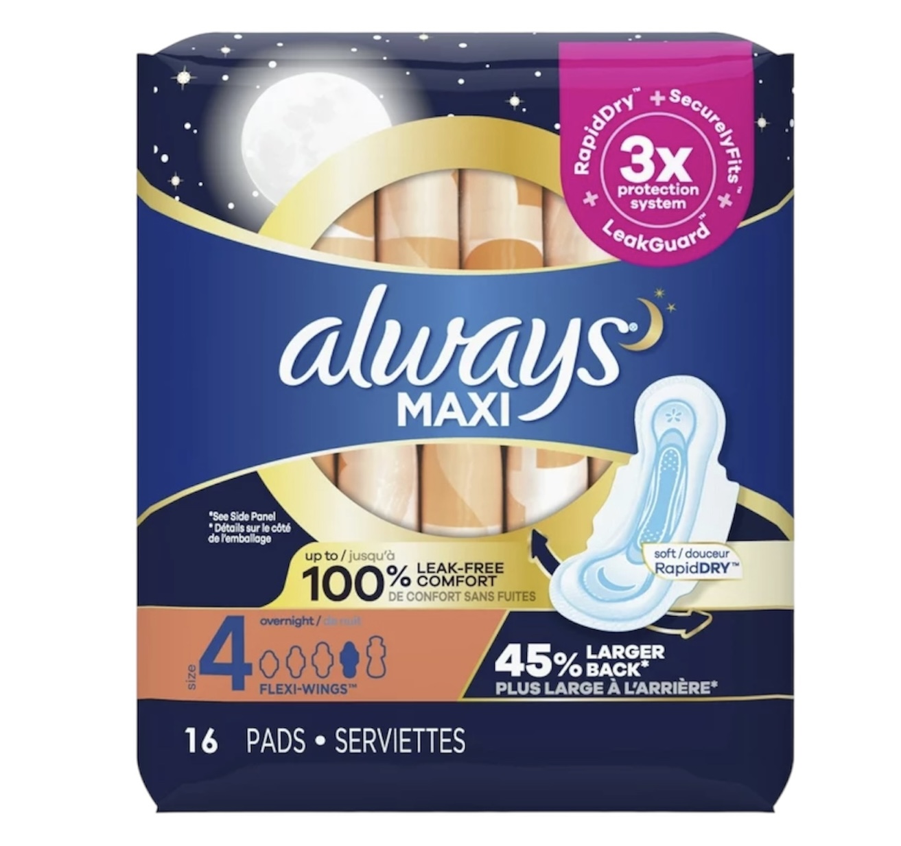 Overnight Size 4 flexi-wings